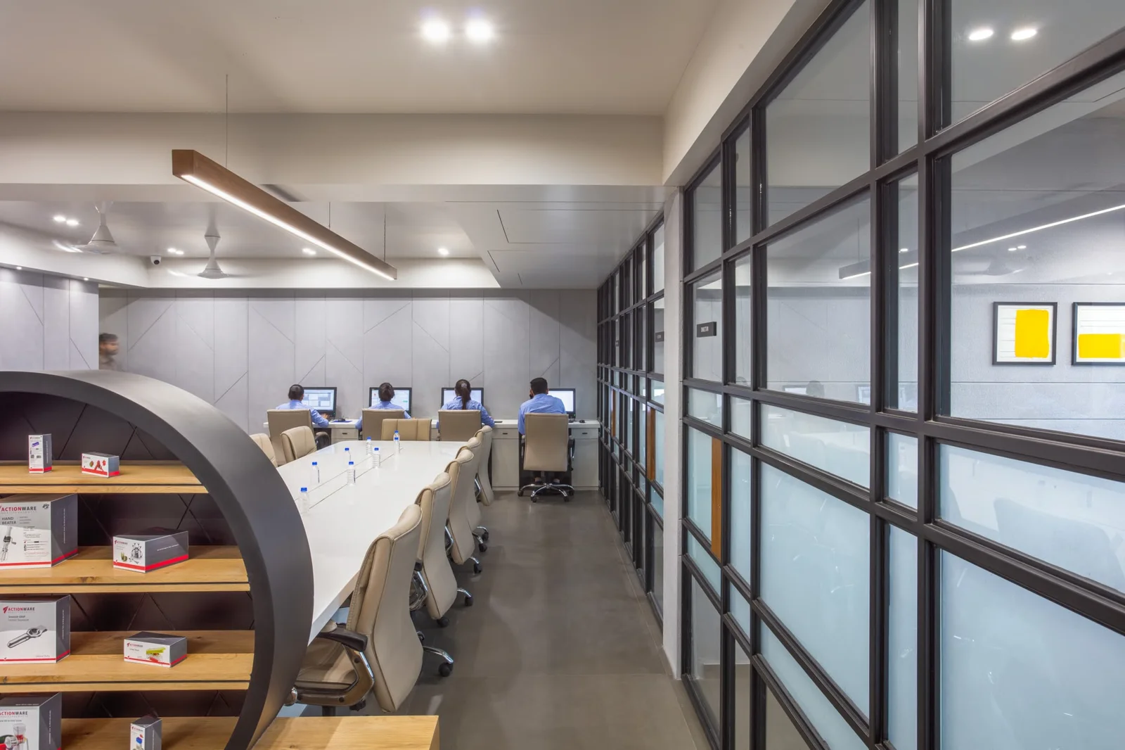 Actionware Office in Rajkot: aluminium systems by Riyom Global Solutions
